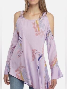 Free People Clear Skies Cold Shoulder Tunic Top Dress Lilac | Size: XS